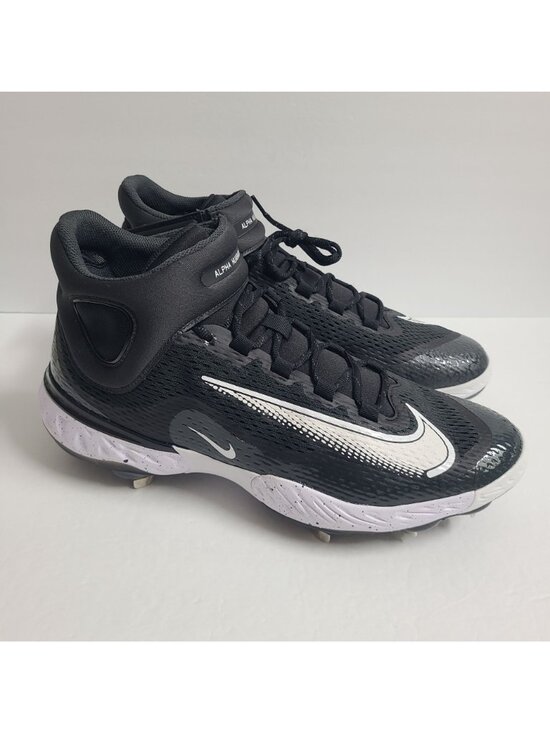 NEW Nike Alpha Huarache Elite 4 Mid Baseball Cleats DJ6520-003 Size 14 Black main image 7